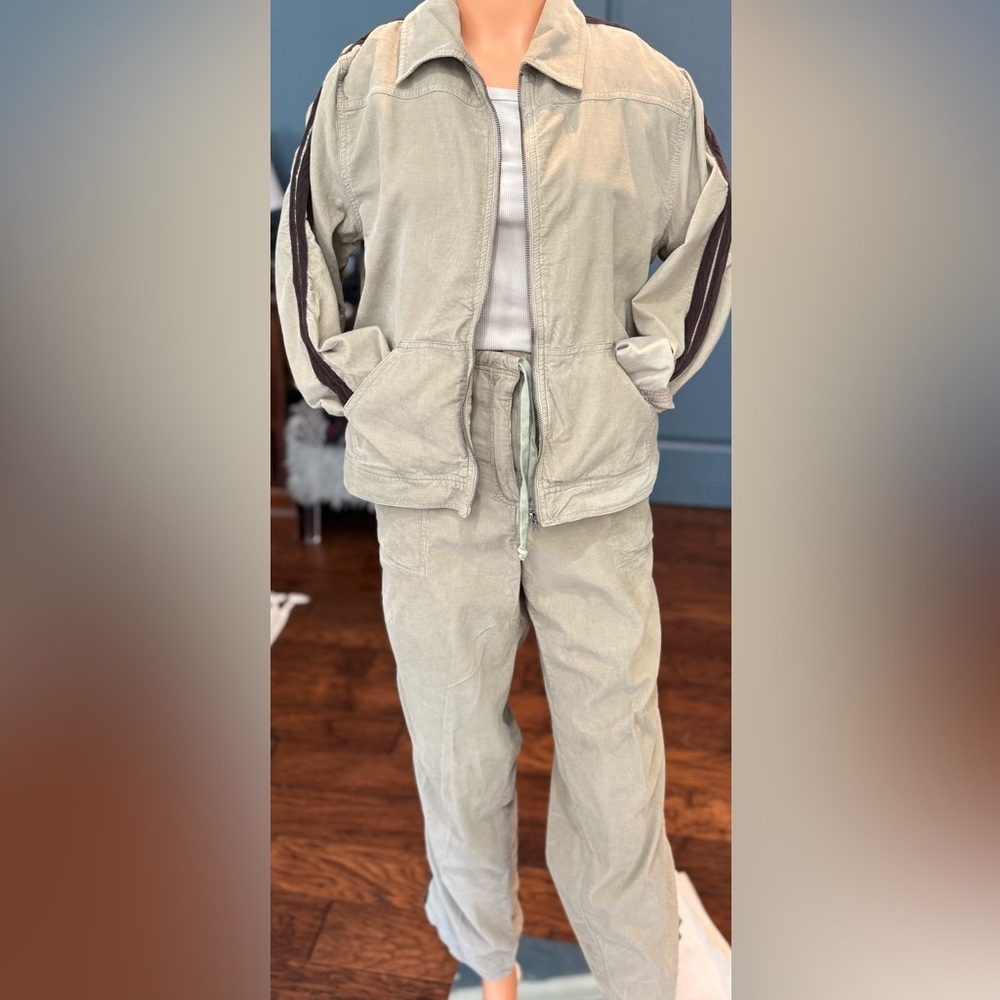 Silverbird Corduroy Track Set Tan Stripe Jacket Pants Womens M - Picture 3 of 12